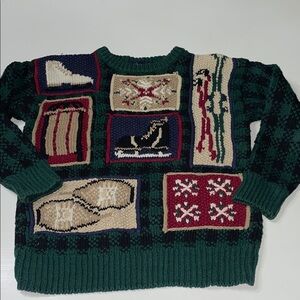 Vintage Northern Isles kids winter hand knitted sweater 10/12